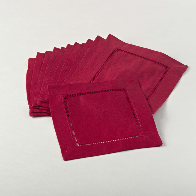 Ensemble de serviettes en lin / coton 6 po Gelder Cocktail, Rouge