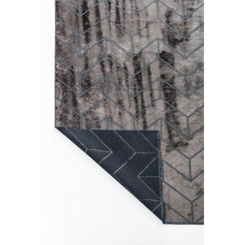Rapture Brown/Taupe Chevron Luxury Area Rug, Rectangle 7'10" x 9'10"