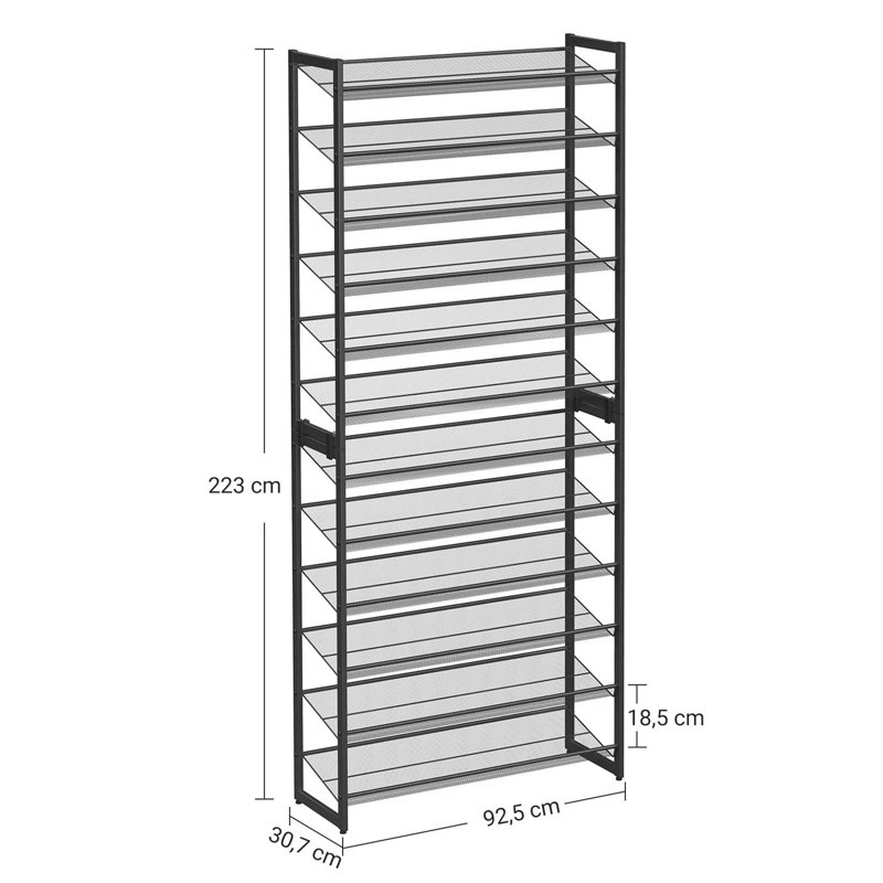 60 Pair Stackable Shoe Rack