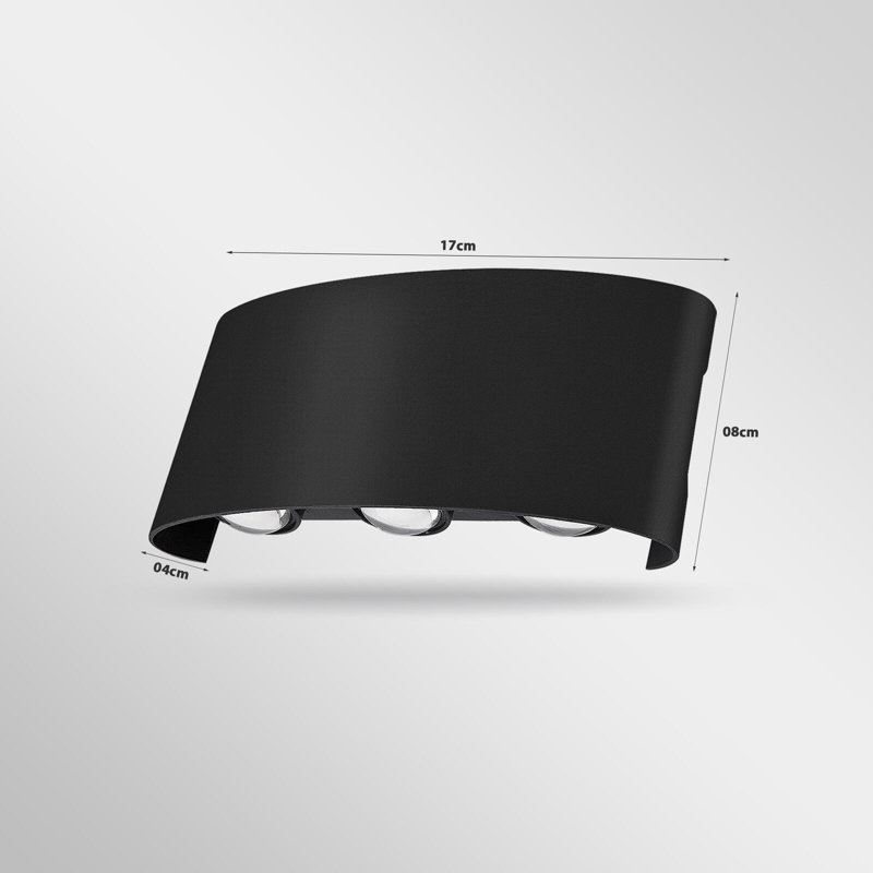Mieisha Black 17cm H Integrated LED Outdoor Flush Mount