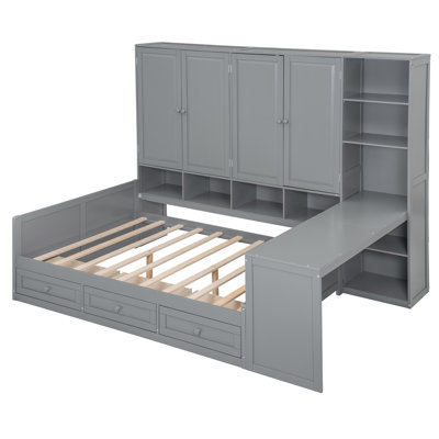 3 Drawers Daybed With Desk, Storage Cabinet, Bookcase, Wardrobe