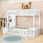 Lit superposé simple en bois avec escalier de rangement-1882680304