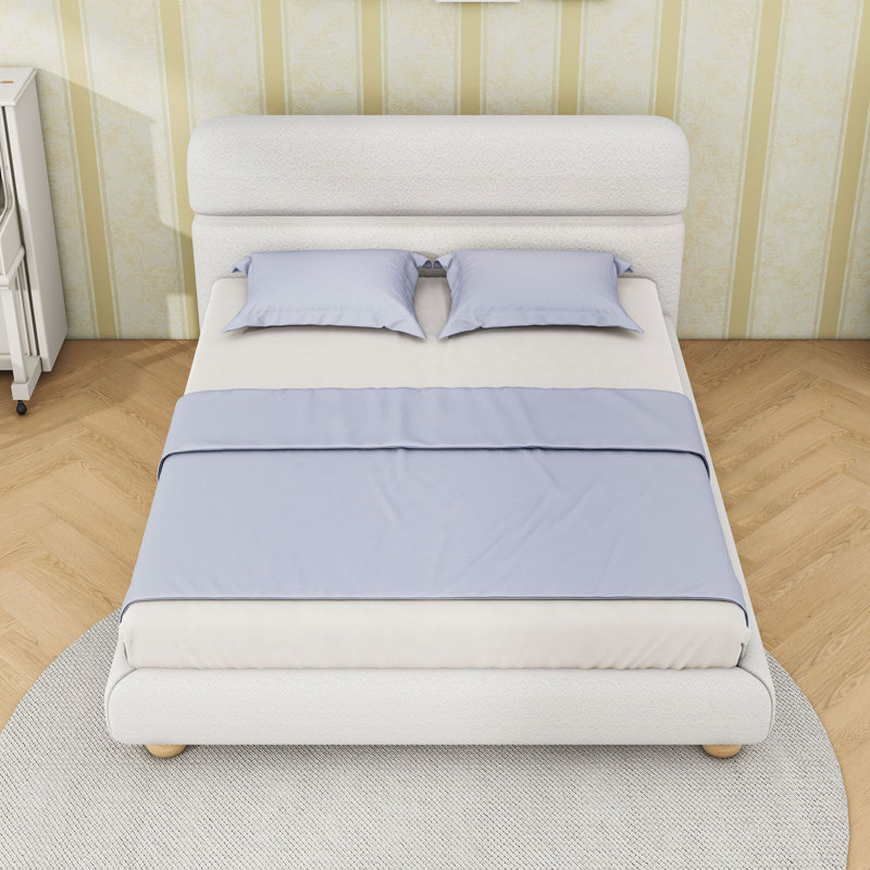 Queen Upholstered Platform Bed with Headboard