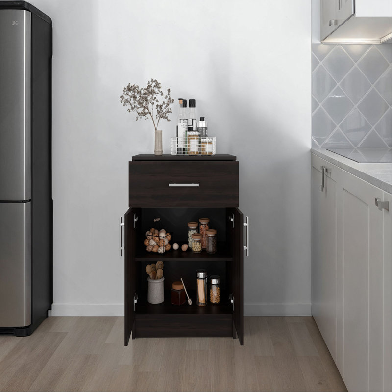 Garde-manger en mélamine Cope avec 2 portes et 1 tiroir