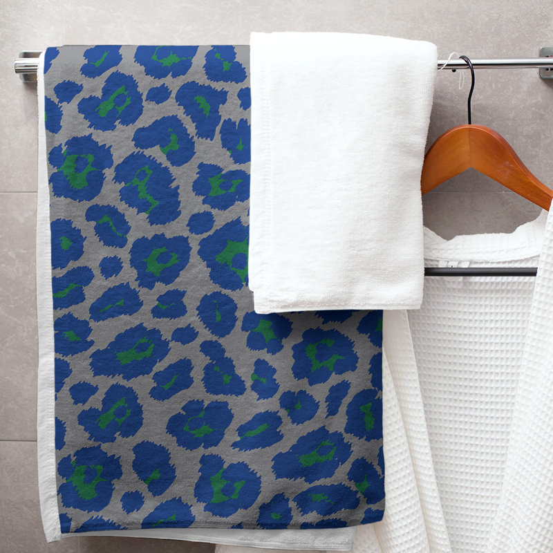 Lucida Bath Towel, Microfiber, Silver/Green/Blue
