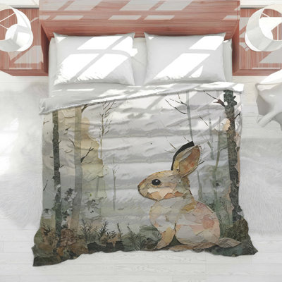 Édredon Collage Forest Rabbit