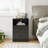 Modern Nightstand with Charging Station & Smart LED Light, Bedside Table with 2 Drawers and Open Shelf, Small End Table for Bedroom, Black-656581427