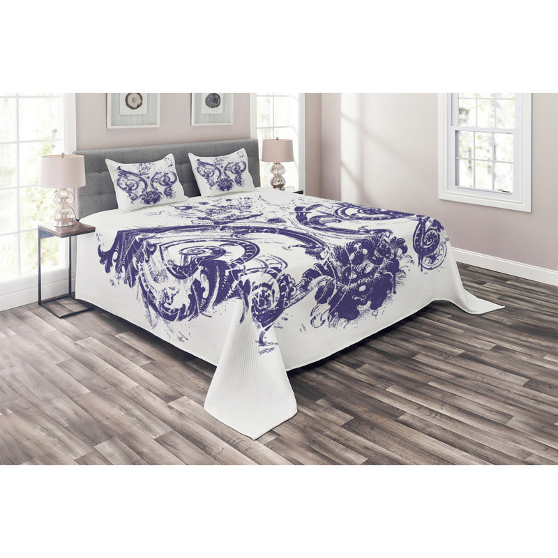 Traditional Polyester Coverlet, King Bedspread + 2 Shams