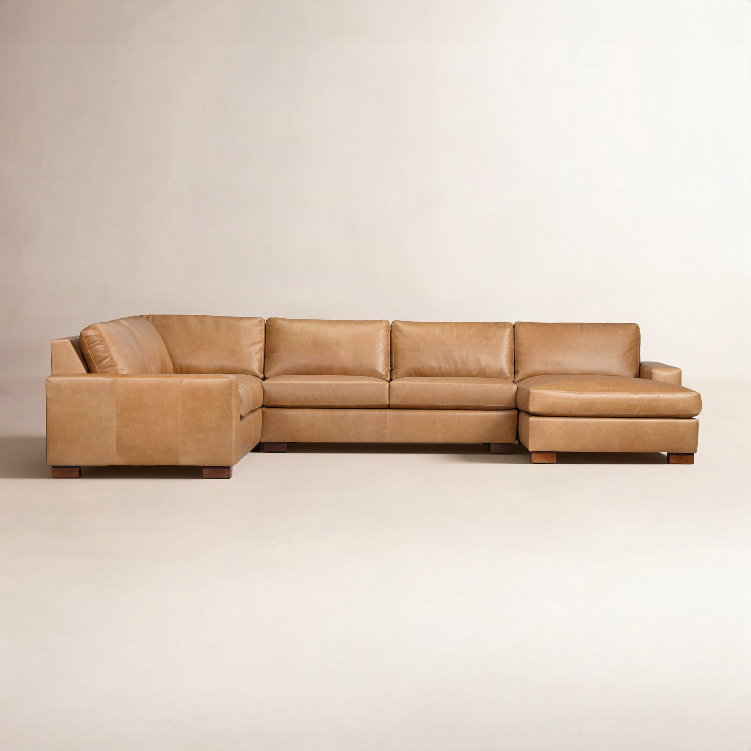 Jonie Sectional, Left Hand Facing, Bistro Saddle Genuine Leather