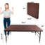 Table pliable de 4 pieds pour l'intérieur et l'extérieur, portatif avec prise fixe, brun, surface lisse et imperméable, utilisation robuste pour l'extérieur, désinfection sans effort-1924300270