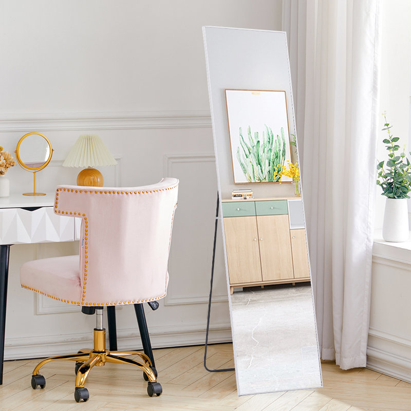 Madissyn Metal Framed Freestanding or Hanging Full Length Mirror in White