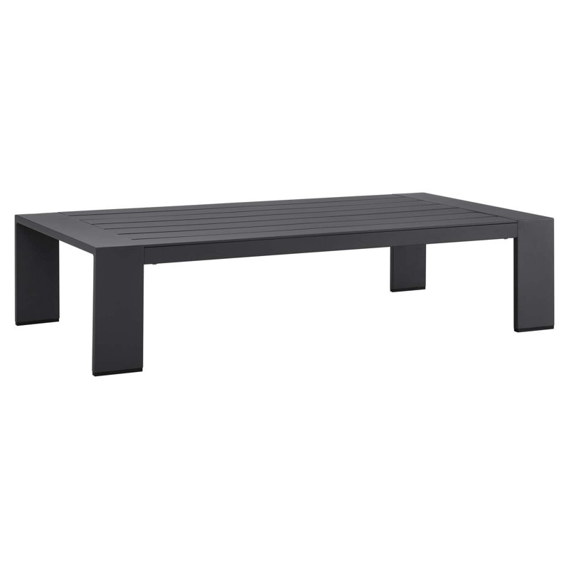 Tahoe Gray and White Aluminum Outdoor Patio Set with Coffee Table