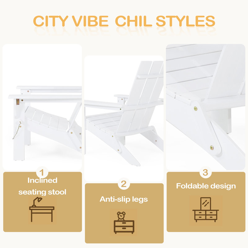 CHAISE ADIRONDack pliable, Blanc