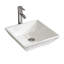 Lavabo de comptoir de salle de bain carré en porcelaine blanche 16,5 po, avec coussins de soutien robustes, facile à nettoyer et stable