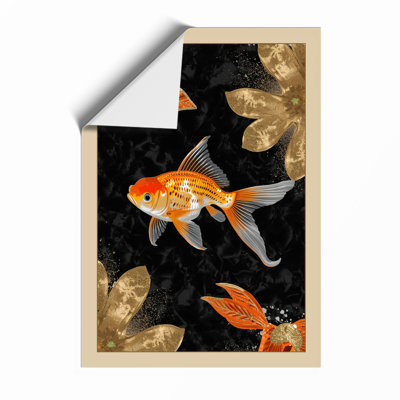 Goldfish in Motion Japandi - Framed Print