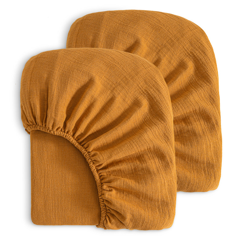 Ensemble de 2 draps-housse pour lit de bébé en mousseline de coton, housse de matelas pour tout-petit ultra doux et respirant