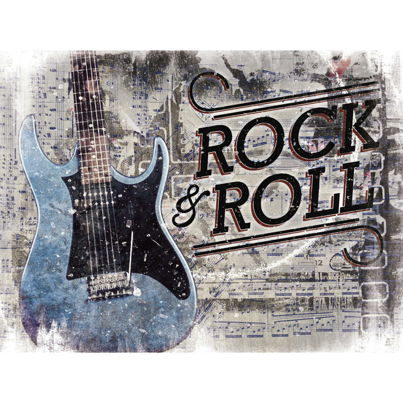 «Blue Rock Guitare», reproduction sur toile tendue, L 16 po x H 12 po