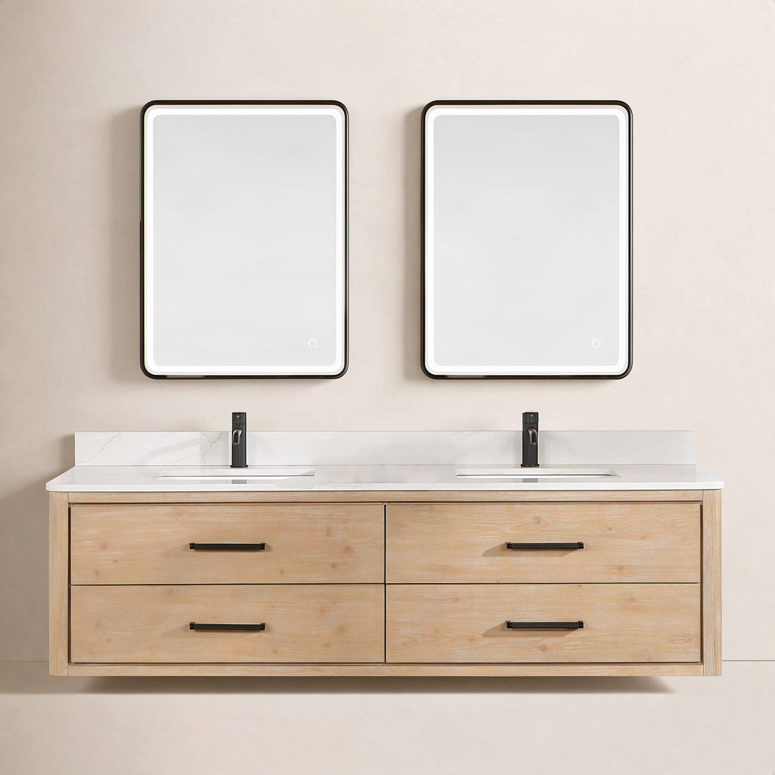 Cristo 72'' Double Bathroom Vanity, Fir Wood Brown