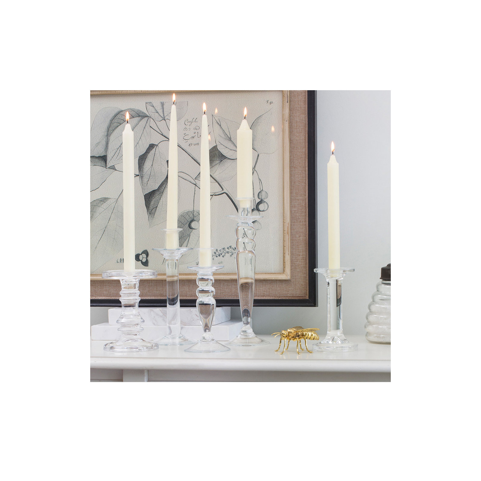 Root Candles Unscented Taper Candle, 12" H x 0.88" W x 0.88" D, Ivory