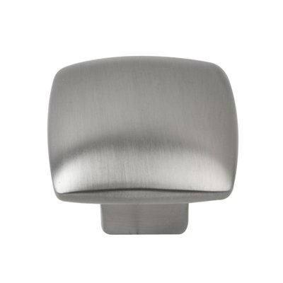 Bouton de meuble carré Boise en nickel satiné de 1-1/4 po de longueur