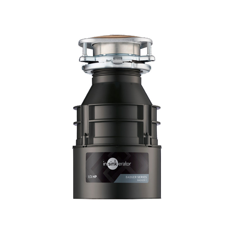 Badger 1/3 HP Continuous Feed Garbage Disposal (With Optional Power Cord), No