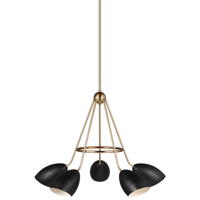 Lustre araignée en métal 5 lumières Harlan, Nuit noire
