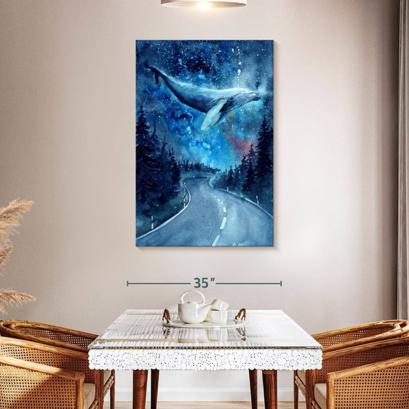 Kelan Night Flying Whale, 48" H x 32" W