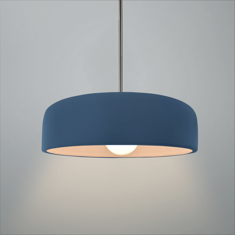 Radiance - luminaire suspendu 1 lumière Spire - ciel de minuit avec intérieur blanc mat - nickel brossé - l 10 po x H 3,75 po - DEL dédiée - tige rigide