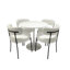 Ensemble de 2 chaises de salle à manger modernes blanches avec coussin de pied rotatif, coussin épaissi et dossier incurvé