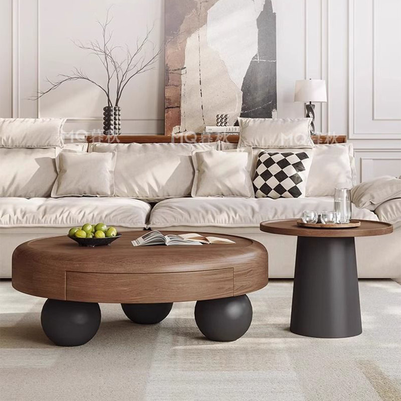 Vintage Round Coffee Table Set