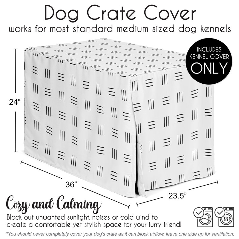 Couvre-cage pour chien blanc et noir Boho Hatch par Sweet Jojo Designs