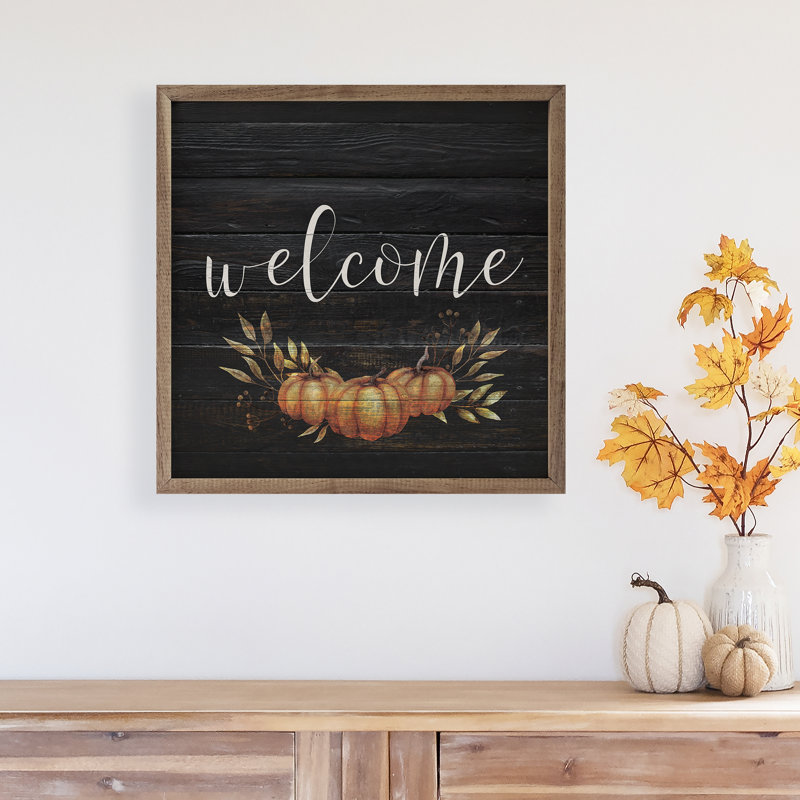 Welcome Pumpkin Black, 12" H x 12" W