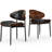 Mid-Century Modern Dining Chairs Set Of 6, Black Faux Leather Upholstered Seats With Walnut Wood Backrest, Ergonomic Kitchen Chairs For Home Dining Room, Breakfast Nook, Or Office-465419876