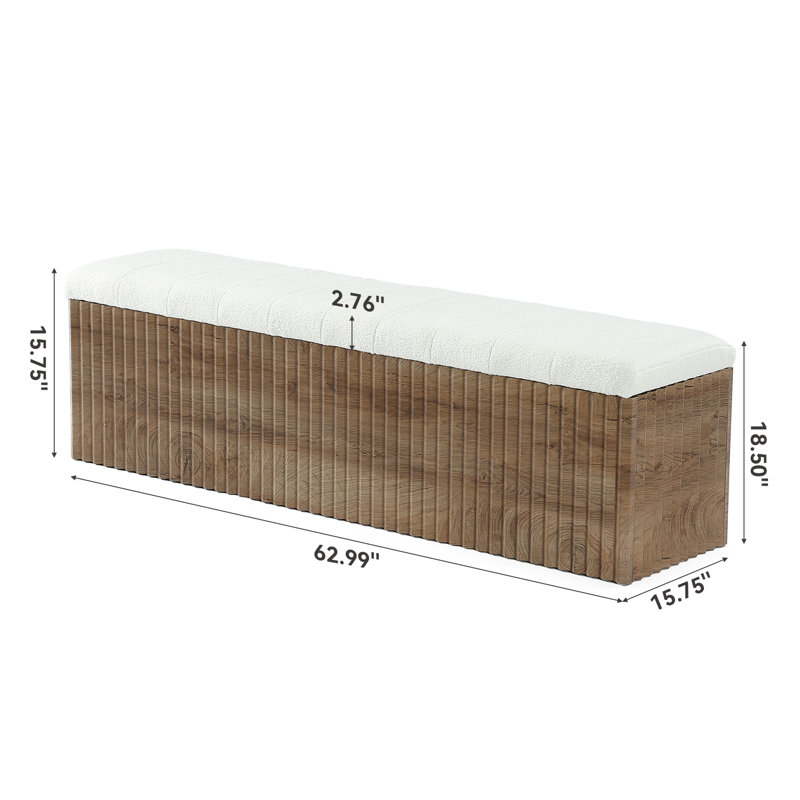 Foam Padding Upholstered Storage Bench