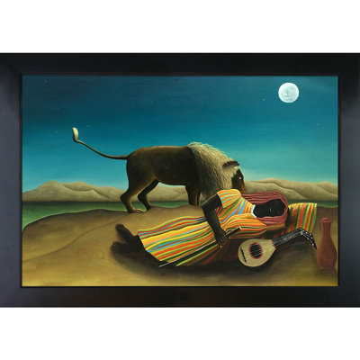 "the sleep gypsy" par henri rousseau, peinture sur toile encadrée