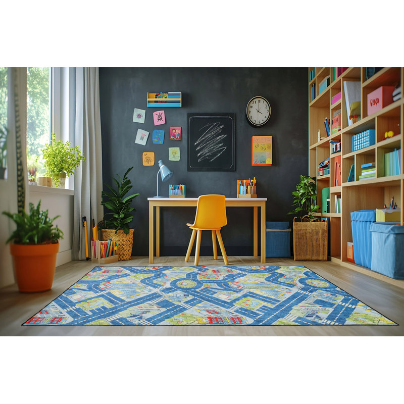 Tapis bleu Trym, Rectangle 5 pi x 7 pi