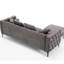 Canapé modulaire moderne avec tissu en chenille, accoudoir carré, gris foncé et accoudoir de rangement convertible, 3 places, gris-315606141