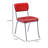 Laketon Dining Side Chair, Retro Red Faux Leather, Chrome Metal Legs