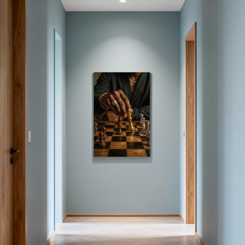 Joueur de mode d'échecs en mouvement, H 18 po x l 12 po