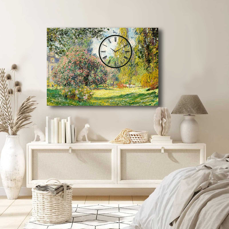 Horloge murale élégante en toile 27,6 po x 39,4 po | Toile 100% suède avec cadre 100% bois (épaisseur: 1,1 pouce) | Parfait pour la décoration intérieure, garde-temps élégant pour le salon et le bureau, design unique