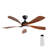 52" Modern Ceiling Fan With 5 ABS Blades, 3 Color Dimmable Led Light And Remote Control-908815047-908815040