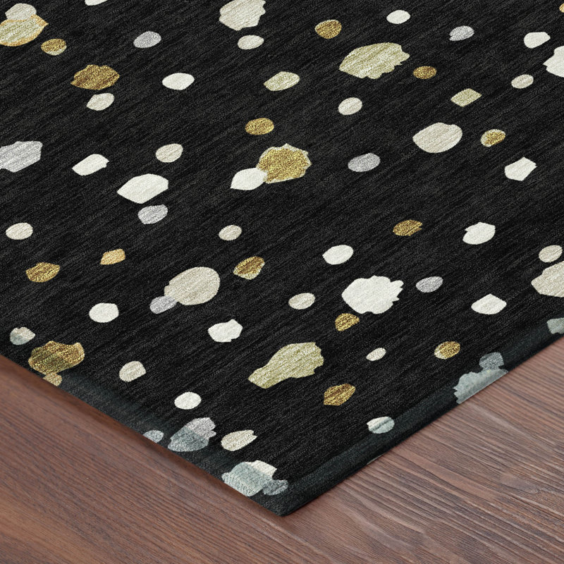 Machine Washable Indoor/Outdoor Chantille ACN2518 Geometric Rug, Rectangle 8' x 10', Black