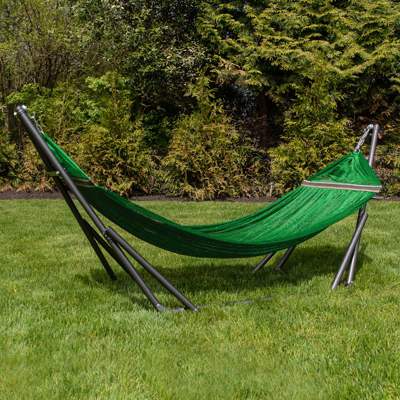 Govan Portable Camping Hammock with Stand, Green, 116" L x 33"W x 39" H