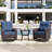  Imalai Outdoor Rocking Swivel Rattan Chair Set Removable Cushions & Coffee Table-664410494