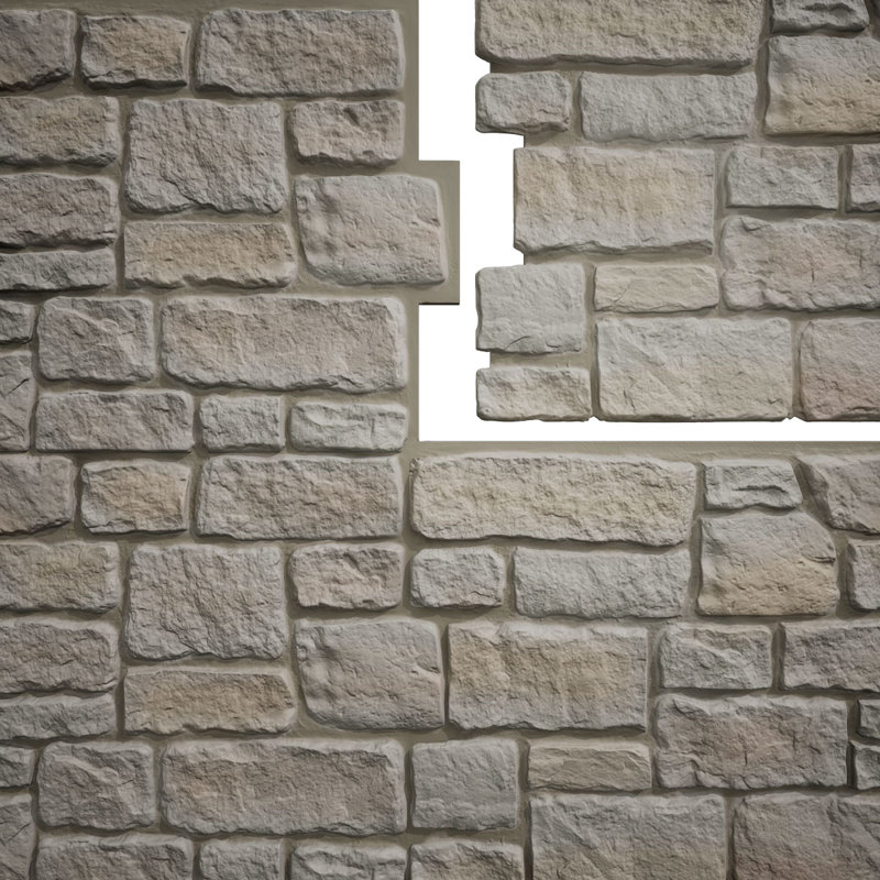 Harbor Mist Faux Stone Panel, 48"W x 23.75"H