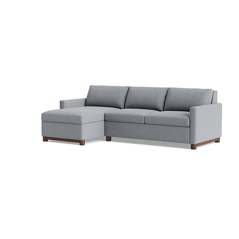 Reve Sofa with Chaise (with Storage), Chaise On Left, Performance Weave - Zinc