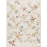 Hand-Knotted High-Quality Ivory and Ivory Area Rug