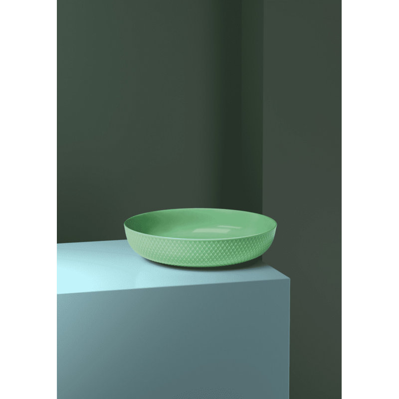 Rhombe Porcelain Serving Bowl, Green