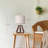 14.5" Natural Solid Wood Tripod Table Lamps With Beige Linen Shade-1790218233