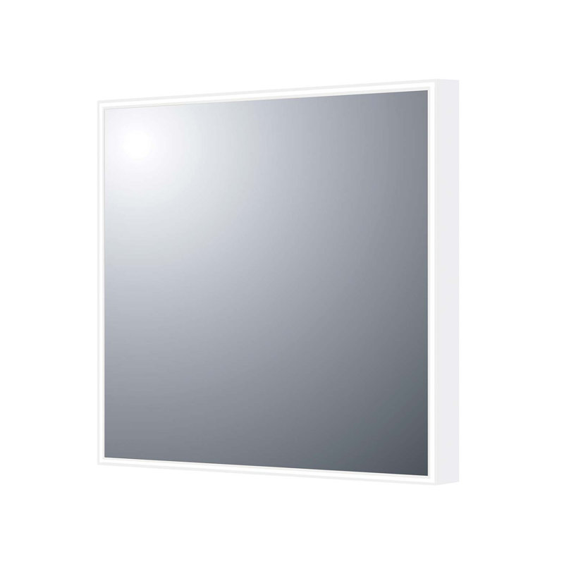 Miroir carré carré rétro-éclairé à DEL avec cadre en aluminium